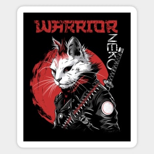 Feline Samurai Warrior: Fierce and Fearless Magnet